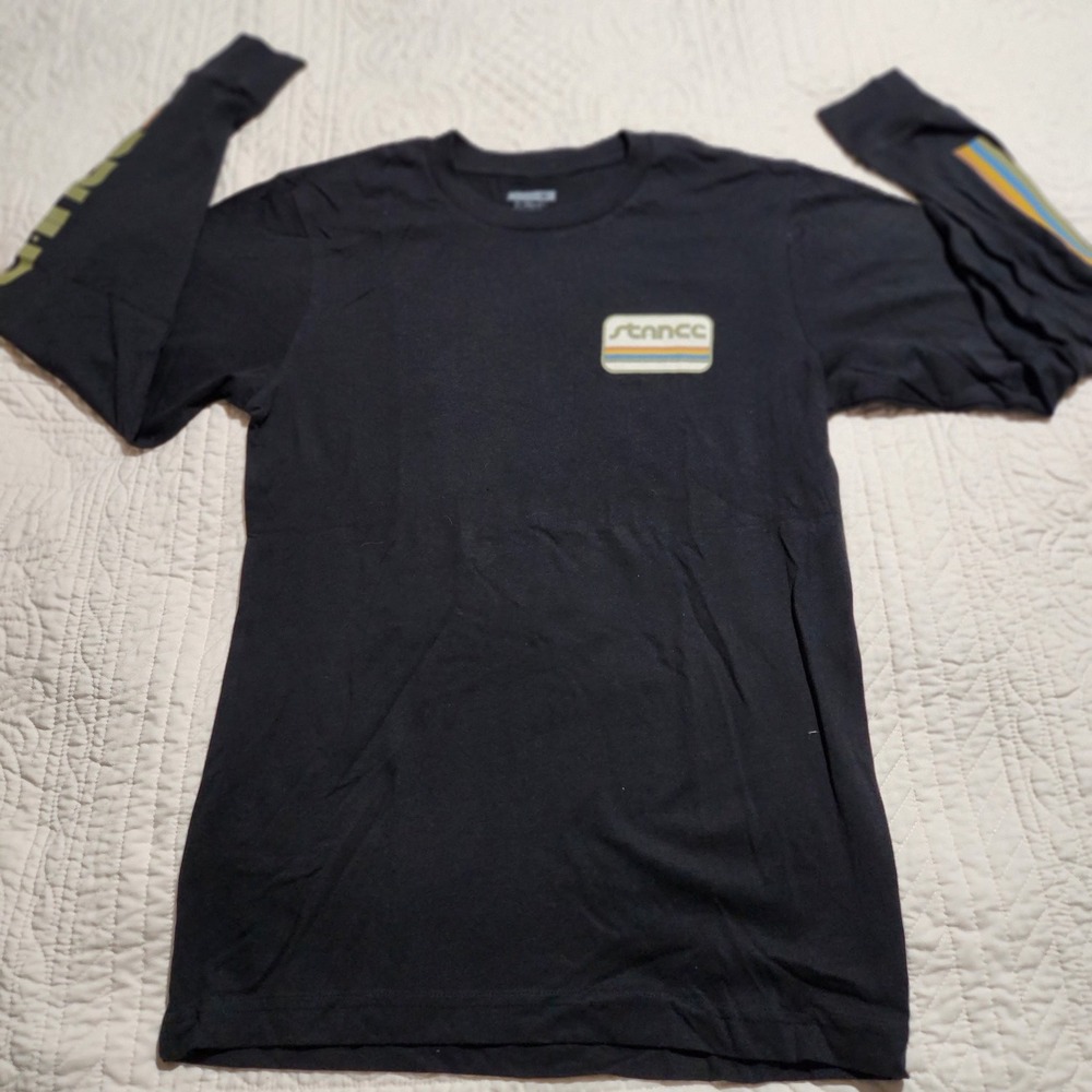 Stance Long Sleeve T-Shirt Mens Small Black Graphic Logo Cotton Crew Neck Tee